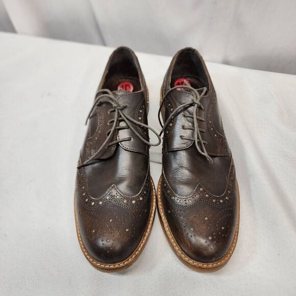 Red Tape Mens 10 Brown Leather Stitch Down Oxford Dress Shoes, Business Professi - Picture 6 of 12